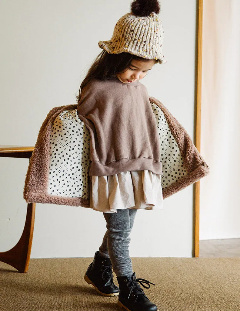 Ruffle Collar Jumper Dress Coffee