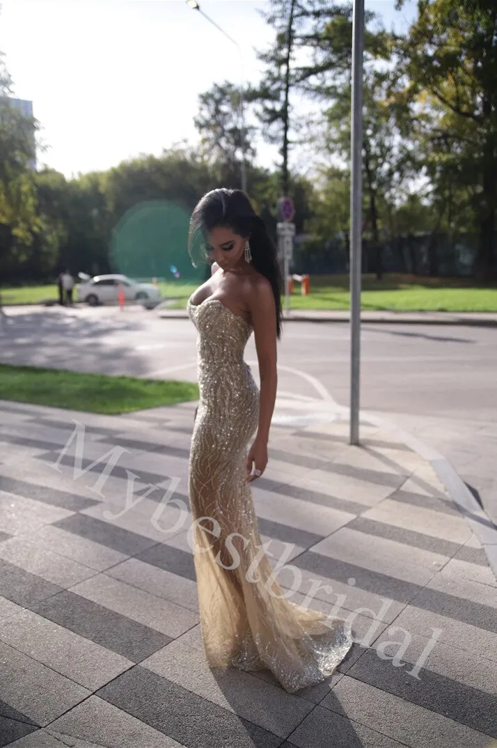 Sexy Sweetheart Sleeveless Mermaid Long Prom Dress,PDS1048