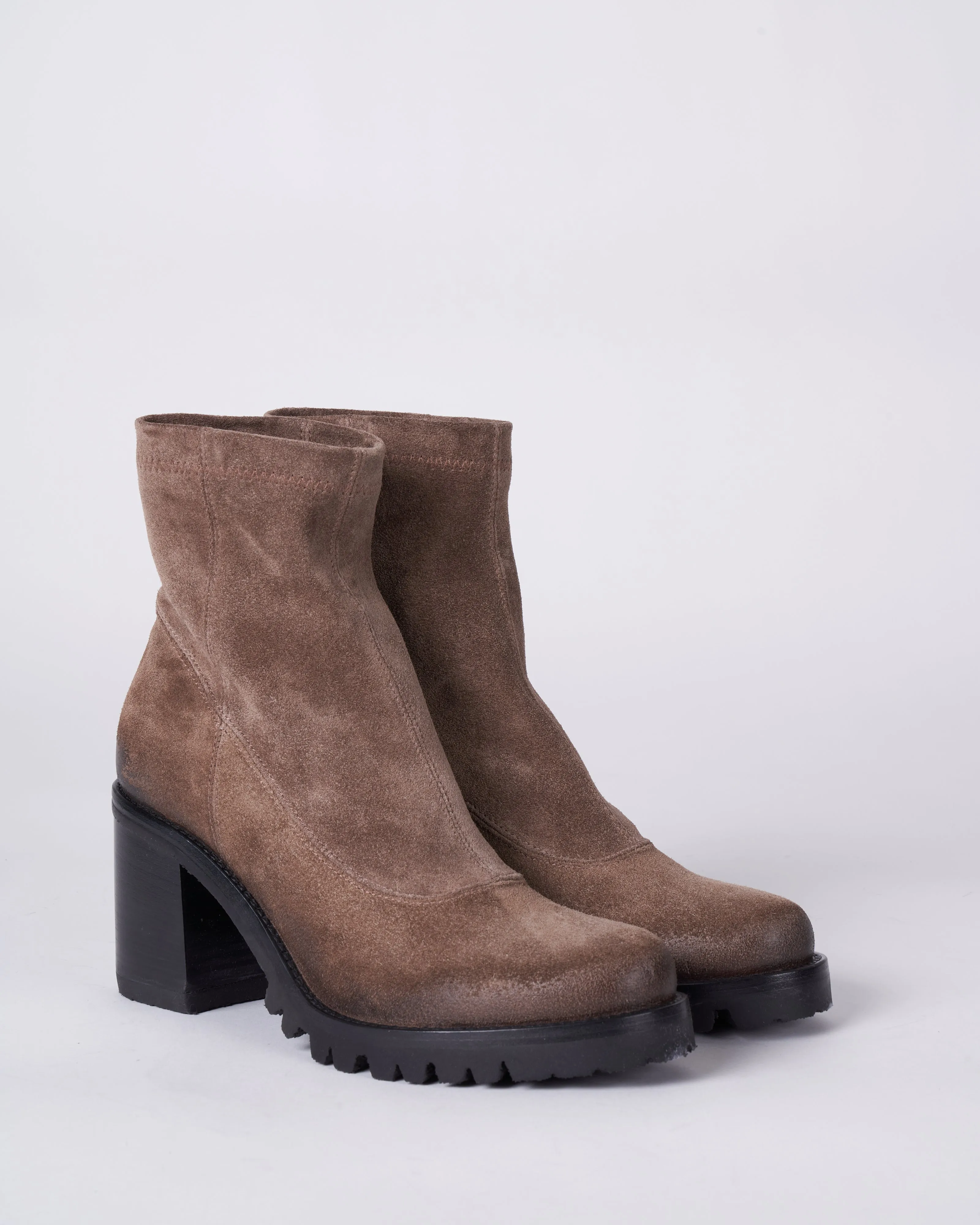 short boot-lug sole heel - sambuco sesamo