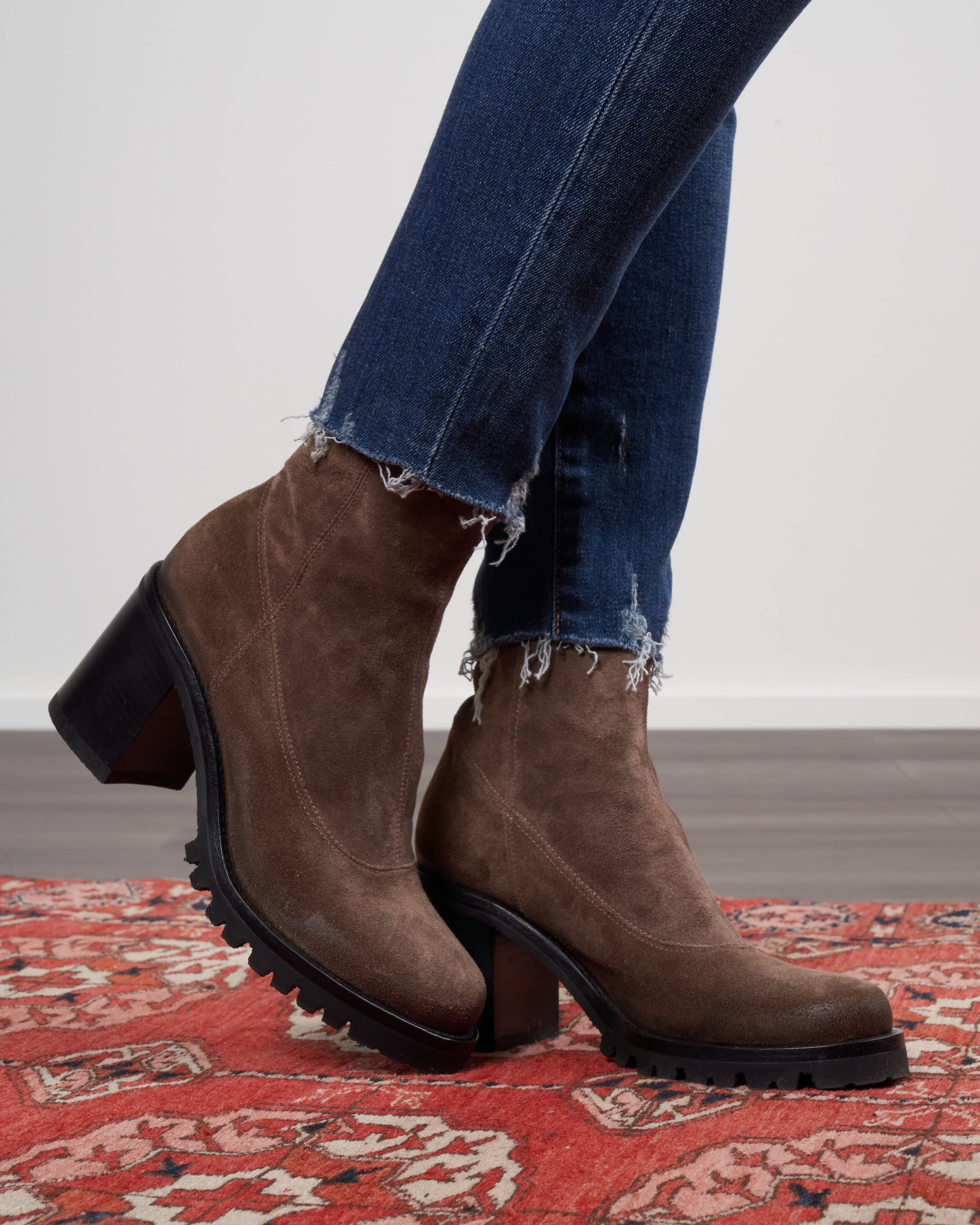 short boot-lug sole heel - sambuco sesamo