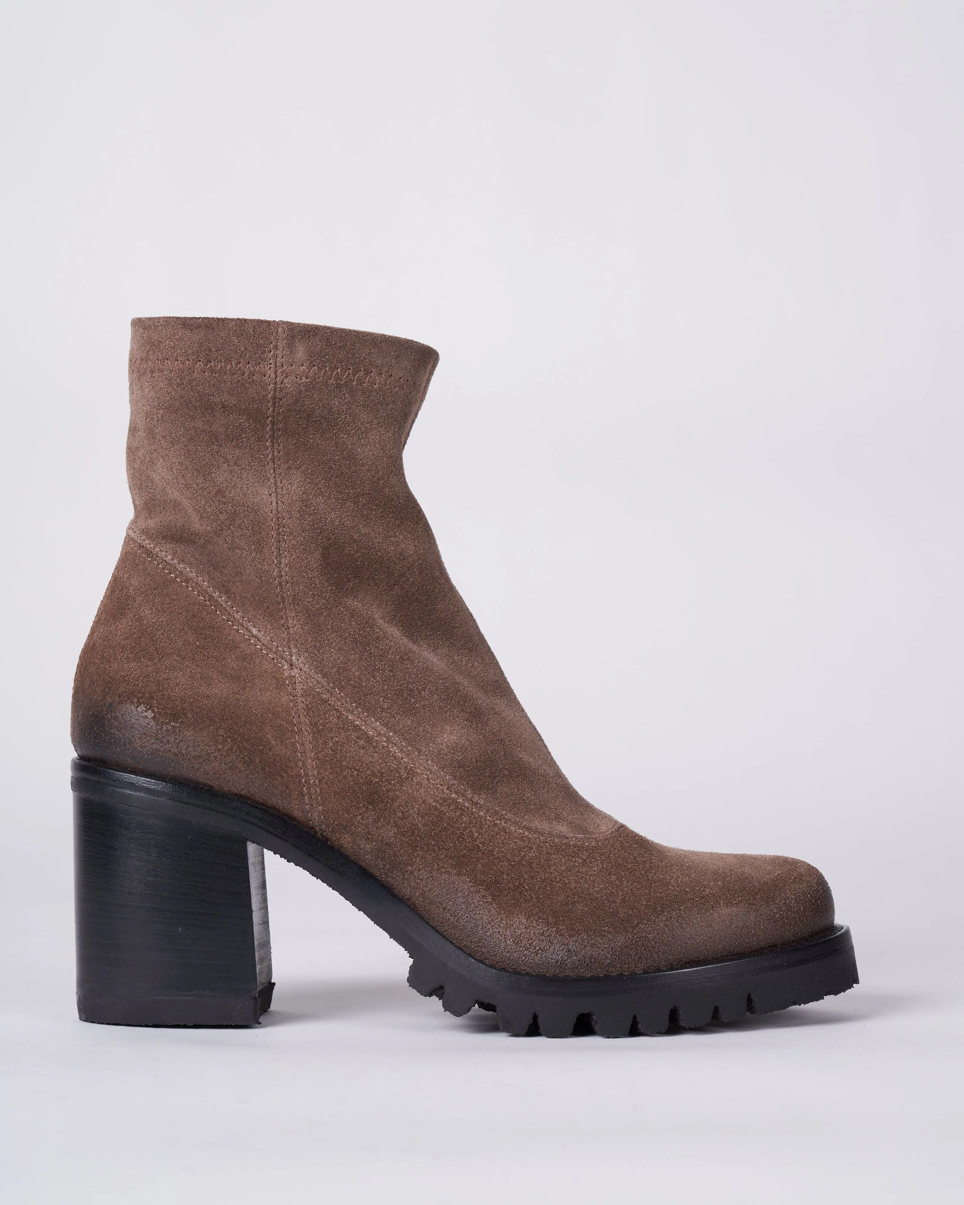 short boot-lug sole heel - sambuco sesamo