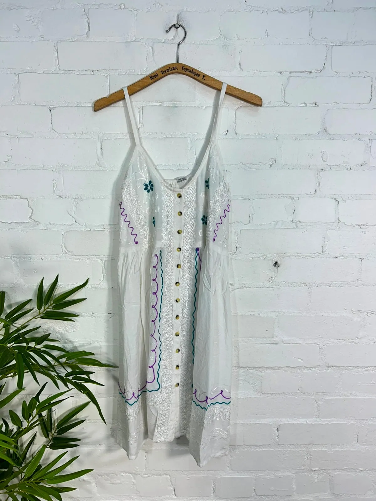 Short Strappy Button Dress