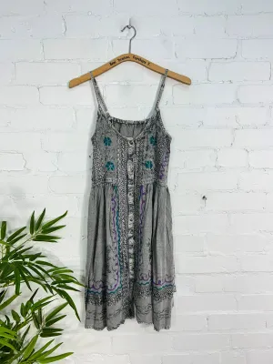 Short Strappy Button Dress