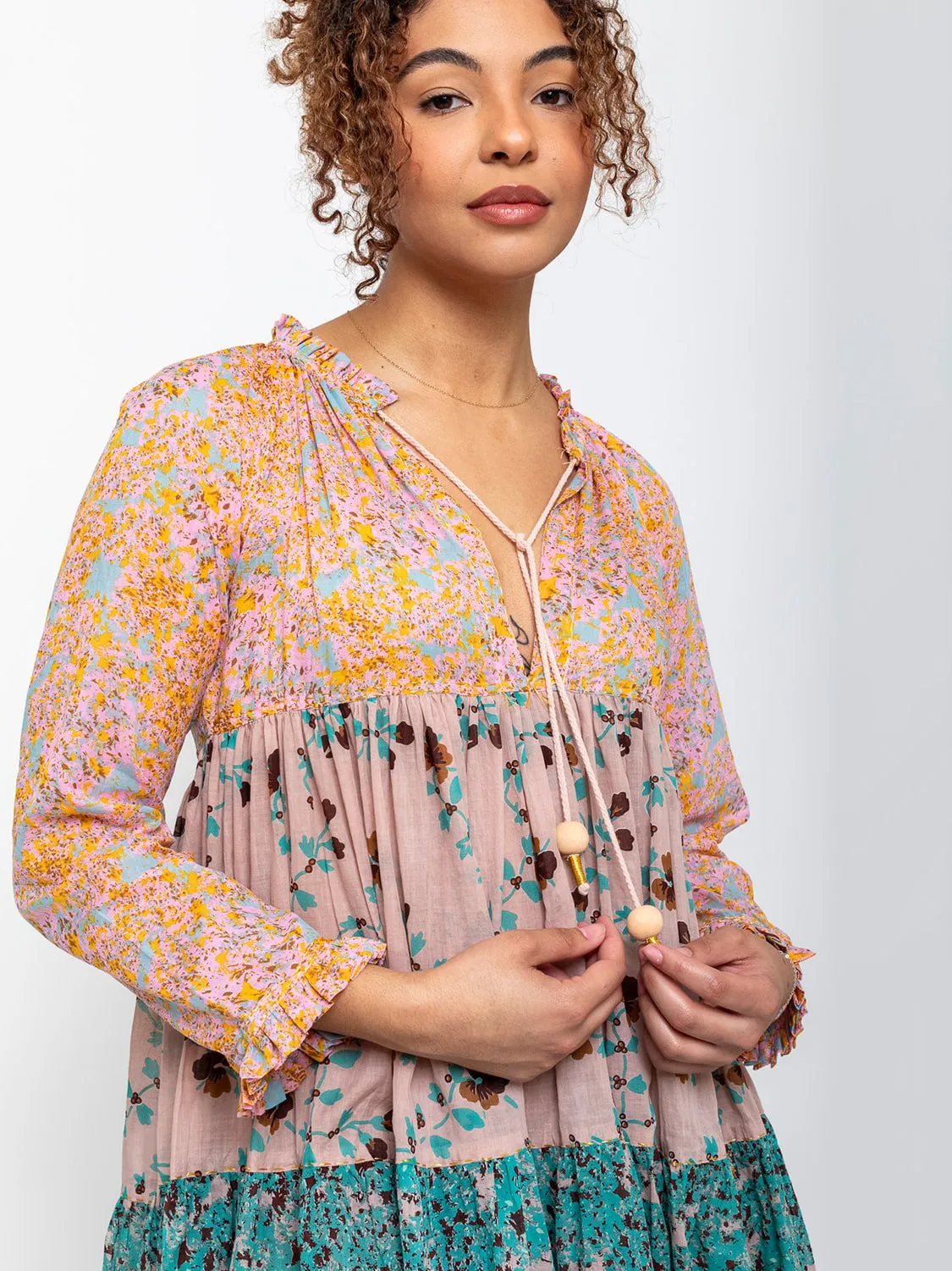 Short to Knee Hippy Dress - Bubbles