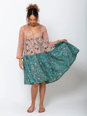 Short to Knee Hippy Dress - Bubbles