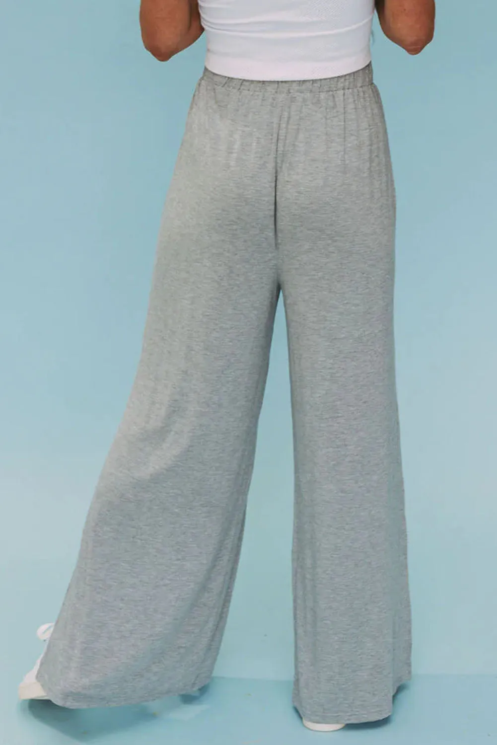 Side Slits Wide Leg High Waist Pants