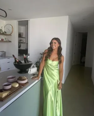 Simple Green Prom Dress,Green Formal Gown       fg4508