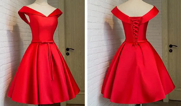 Simple Off The Shoulder Short Prom Dress,Sleeveless Homecoming Dress Party Dress,SH101
