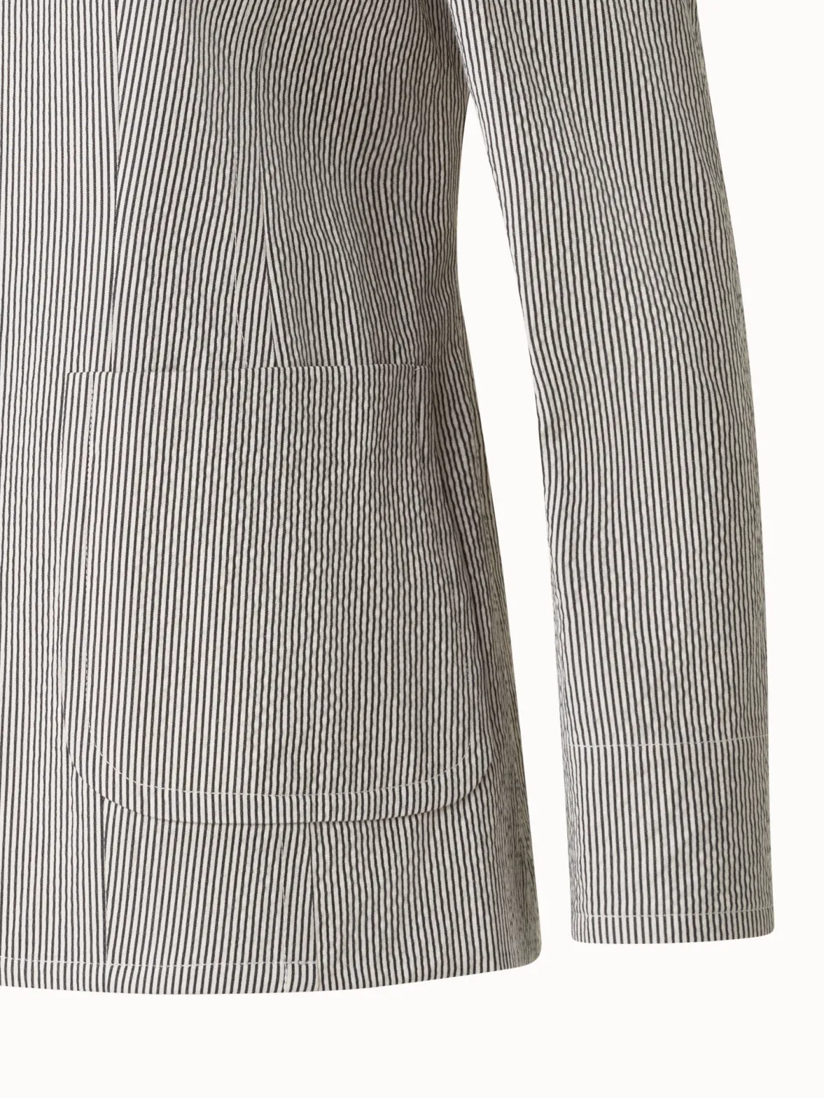 Single Breasted Blazer in Cotton Seersucker