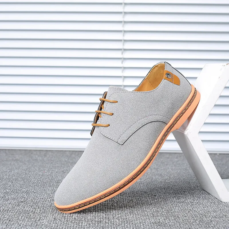 Spring suede men's shoes leather casual oxford shoes