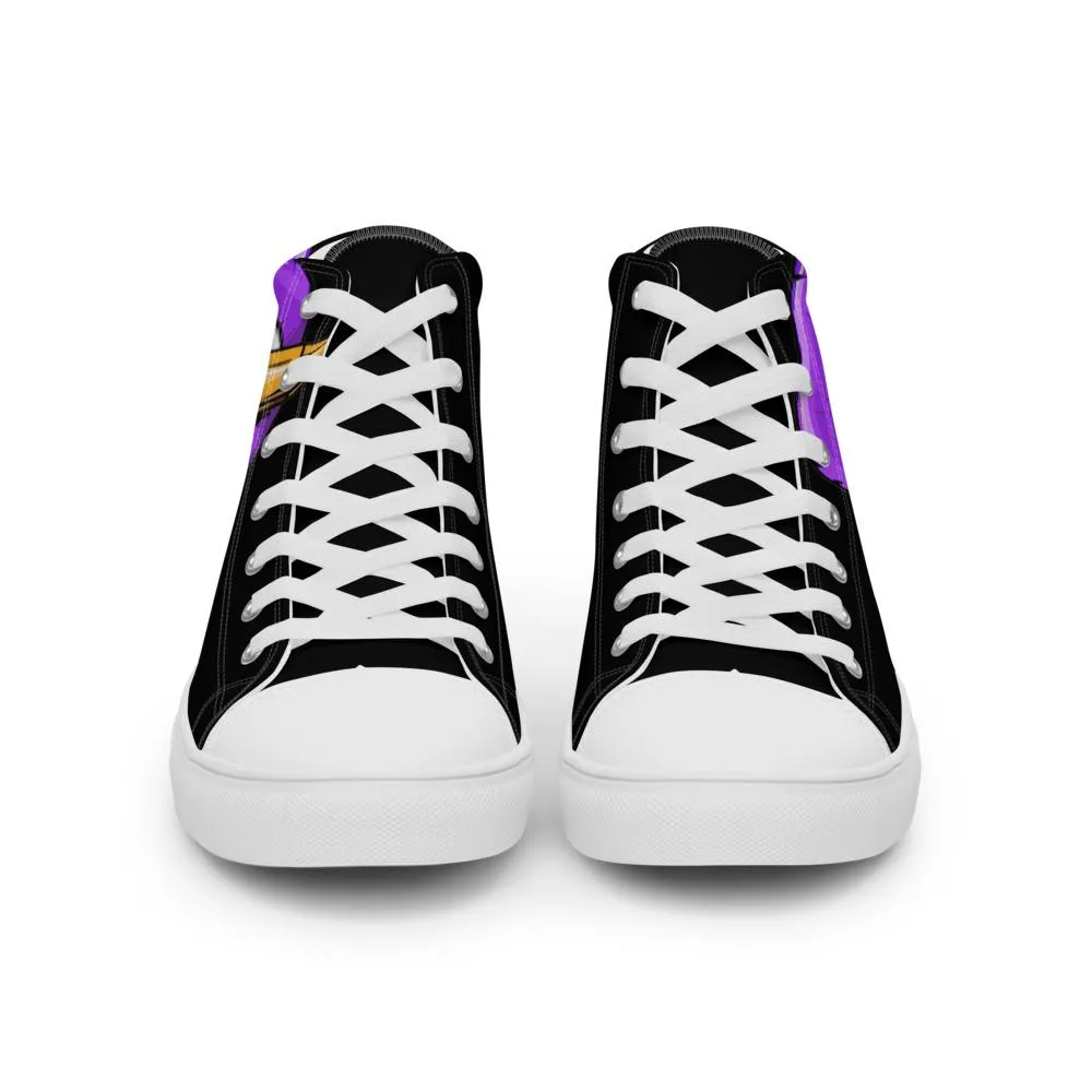 STFU Electric Purple Logo Women’s High Top Canvas Shoes
