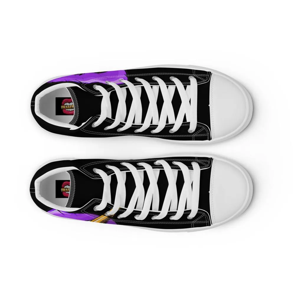 STFU Electric Purple Logo Women’s High Top Canvas Shoes