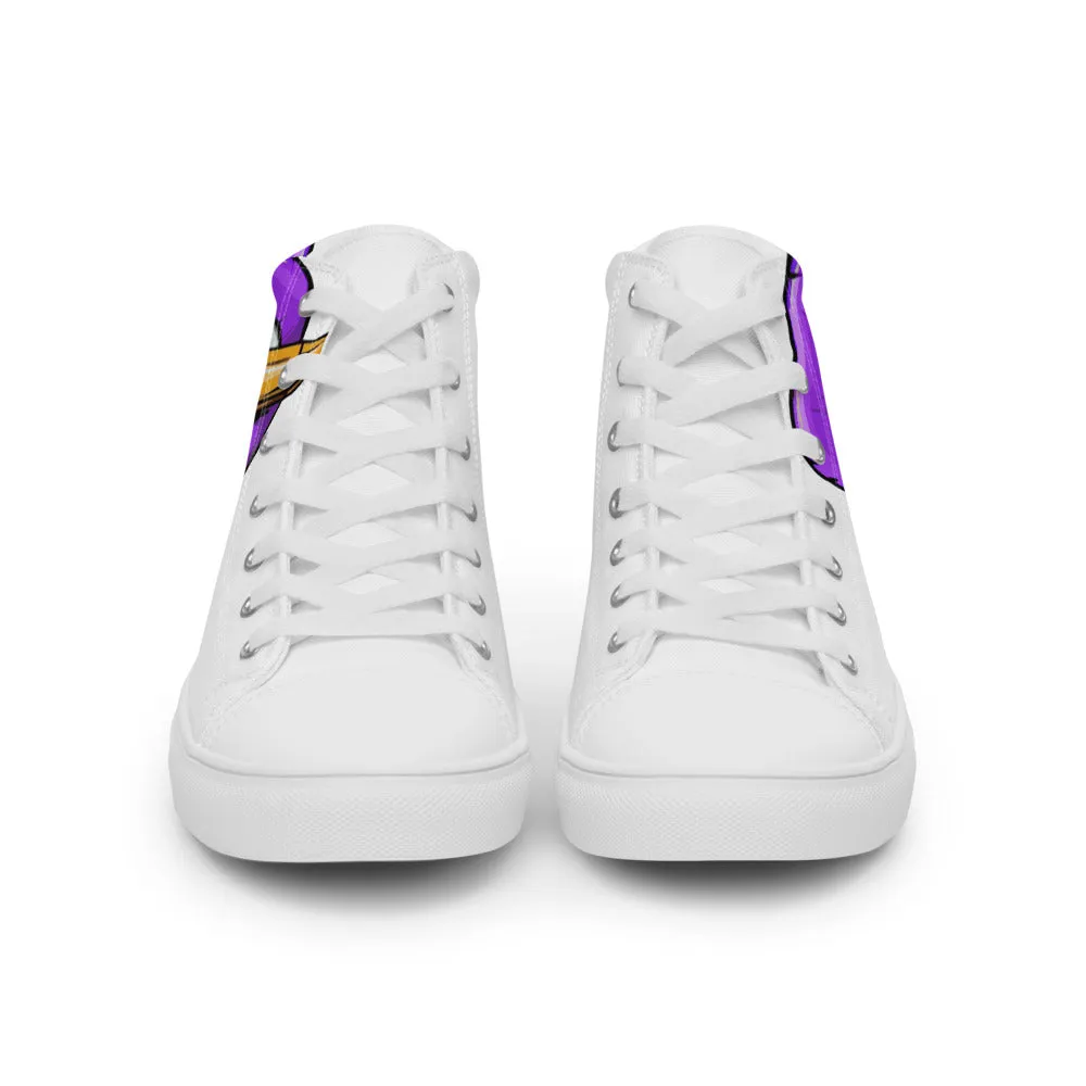 STFU Electric Purple Men’s High Top Canvas Shoes - White