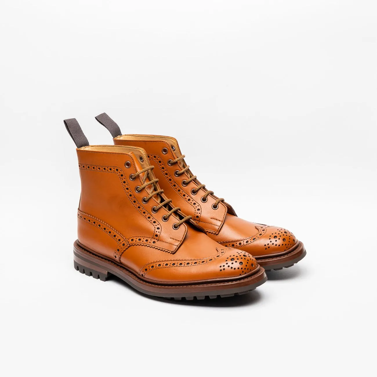 Stivale derby Tricker's Malton in pelle color cuoio