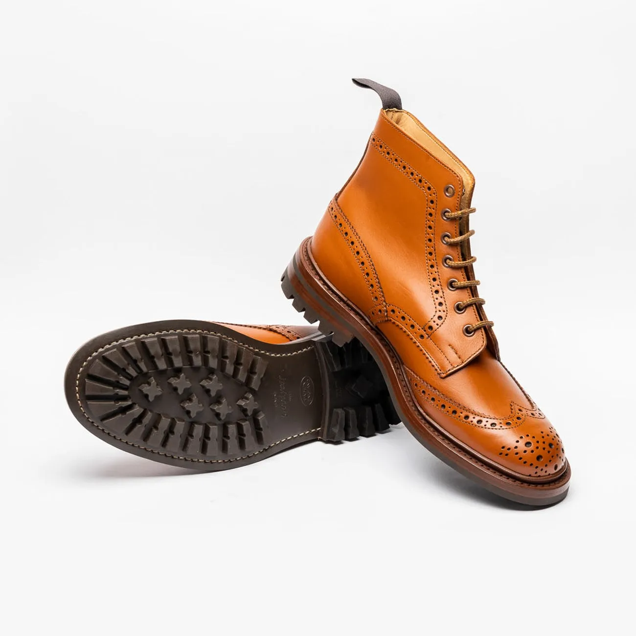 Stivale derby Tricker's Malton in pelle color cuoio