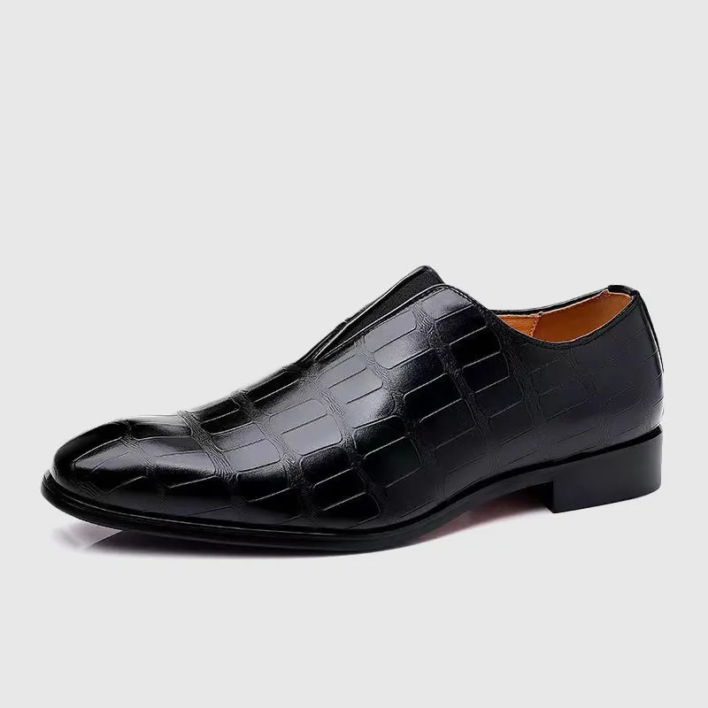 Stone Pattern™ | Men's Leather Oxford Shoes | Genuine Leather, Stylish Stone Design & Comfortable Fit