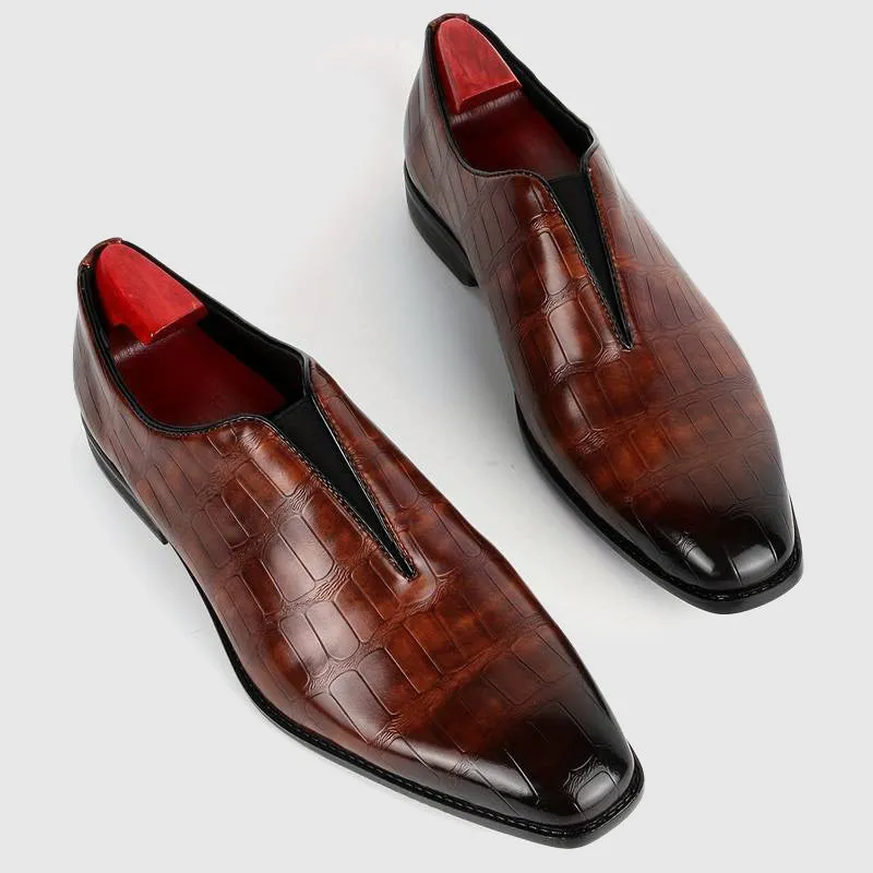 Stone Pattern™ | Men's Leather Oxford Shoes | Genuine Leather, Stylish Stone Design & Comfortable Fit