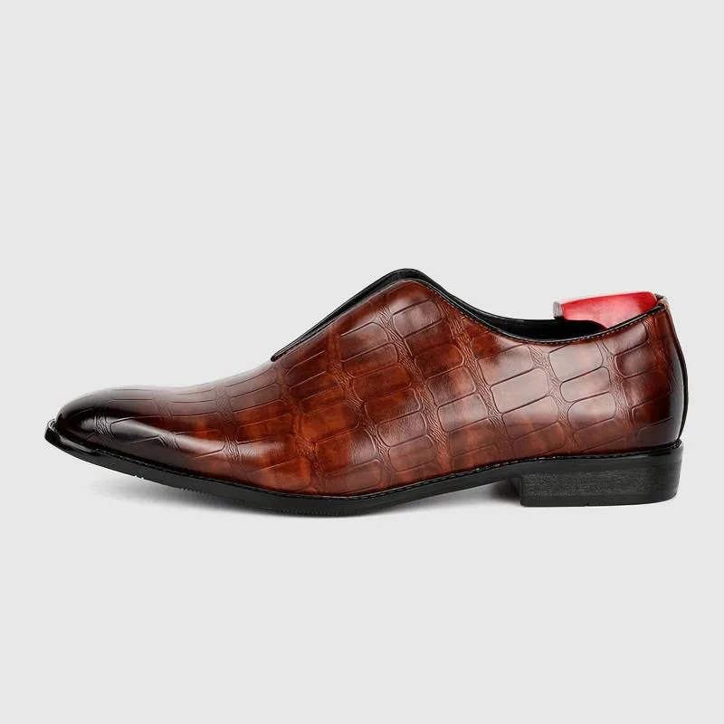 Stone Pattern™ | Men's Leather Oxford Shoes | Genuine Leather, Stylish Stone Design & Comfortable Fit