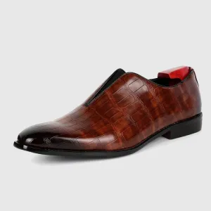 Stone Pattern™ | Men's Leather Oxford Shoes | Genuine Leather, Stylish Stone Design & Comfortable Fit