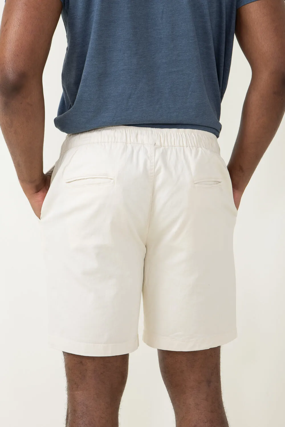 Stretch Pull On Shorts for Men in Off White | MR-S22-01-ECRU