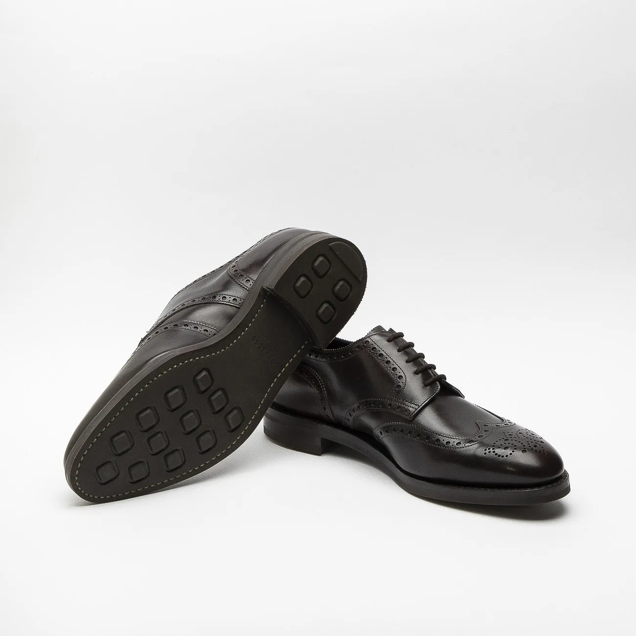 Stringata derby John Lobb Hayle in pelle marrone (Dark Brown Misty)