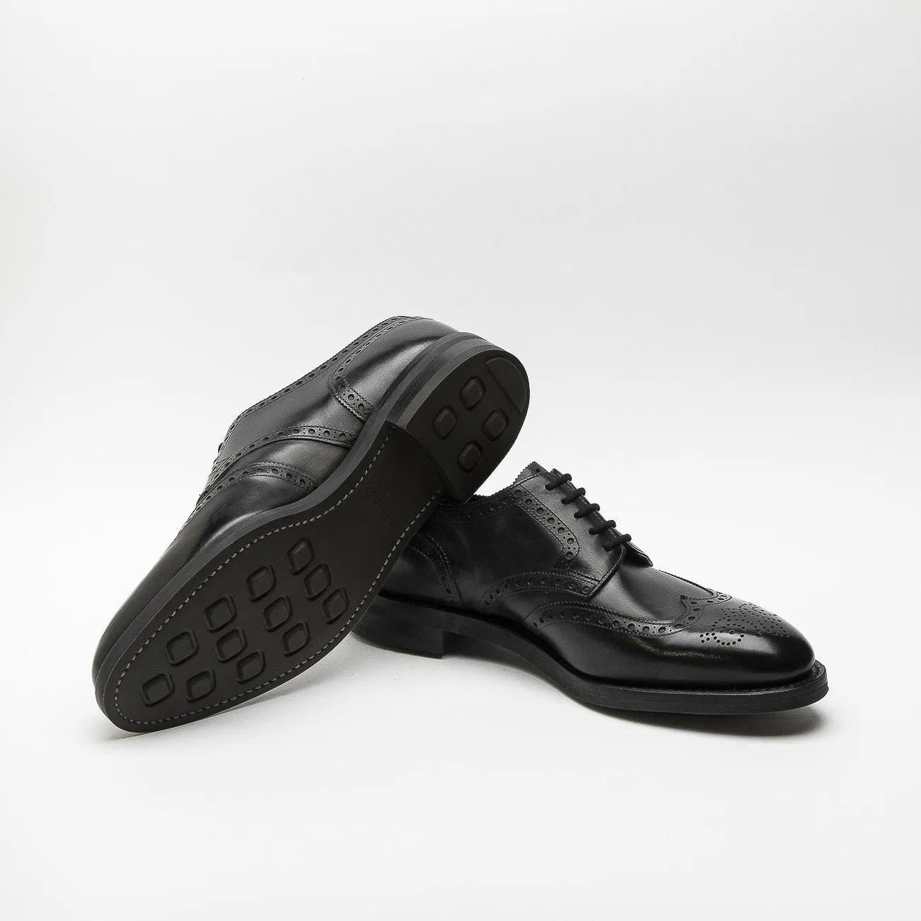 Stringata derby John Lobb Hayle in pelle nera