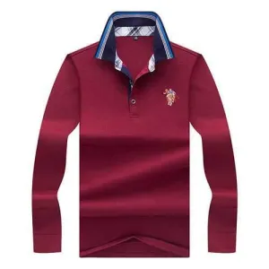 Striped Collar Casual Business Golf Shirt