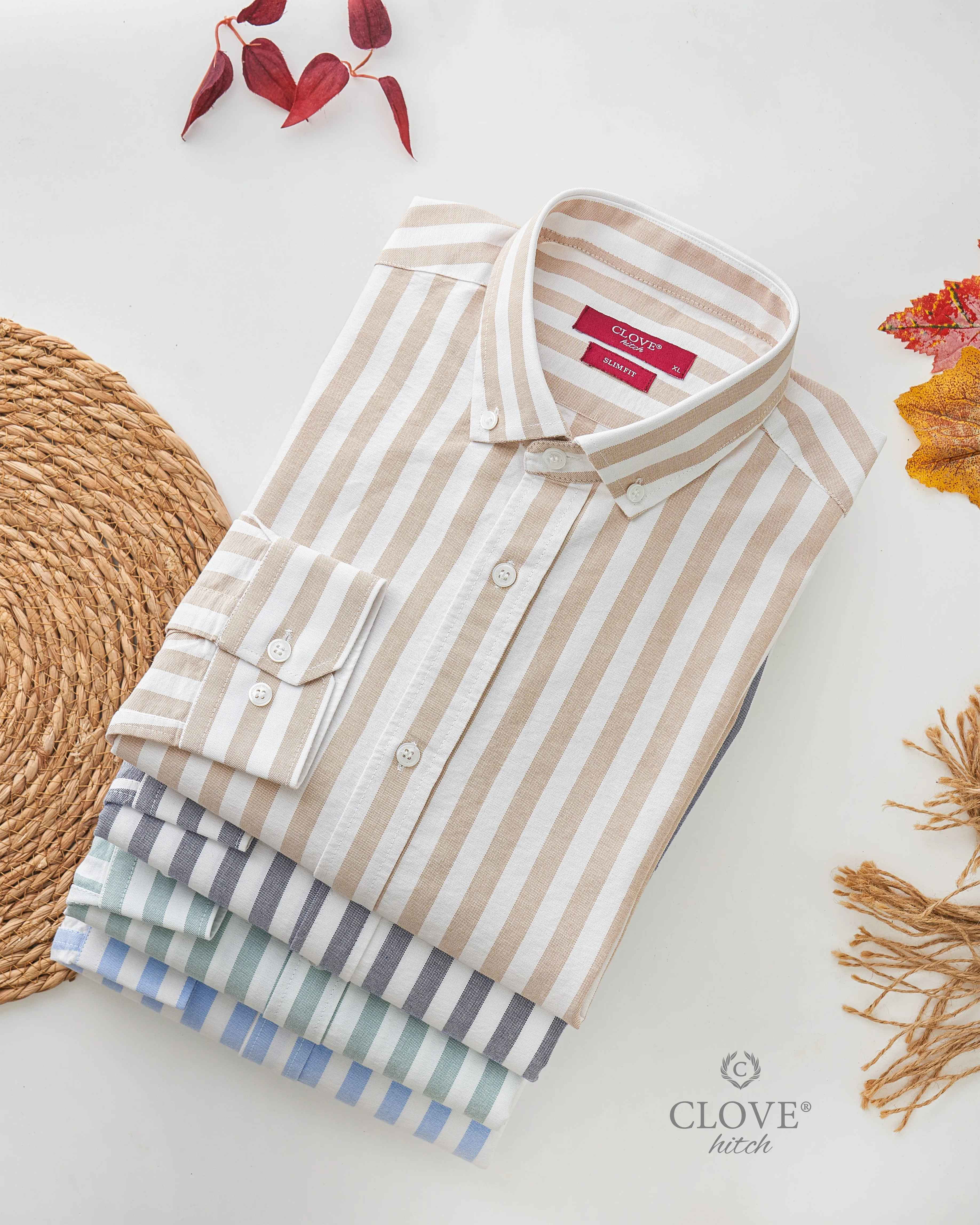 Striped Oxford Shirt - Navy ST150