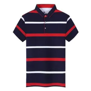 Striped Printed Breathable Casual Polo Shirt