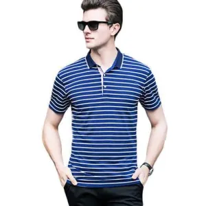 Striped Printed Business Casual Golf Shirt