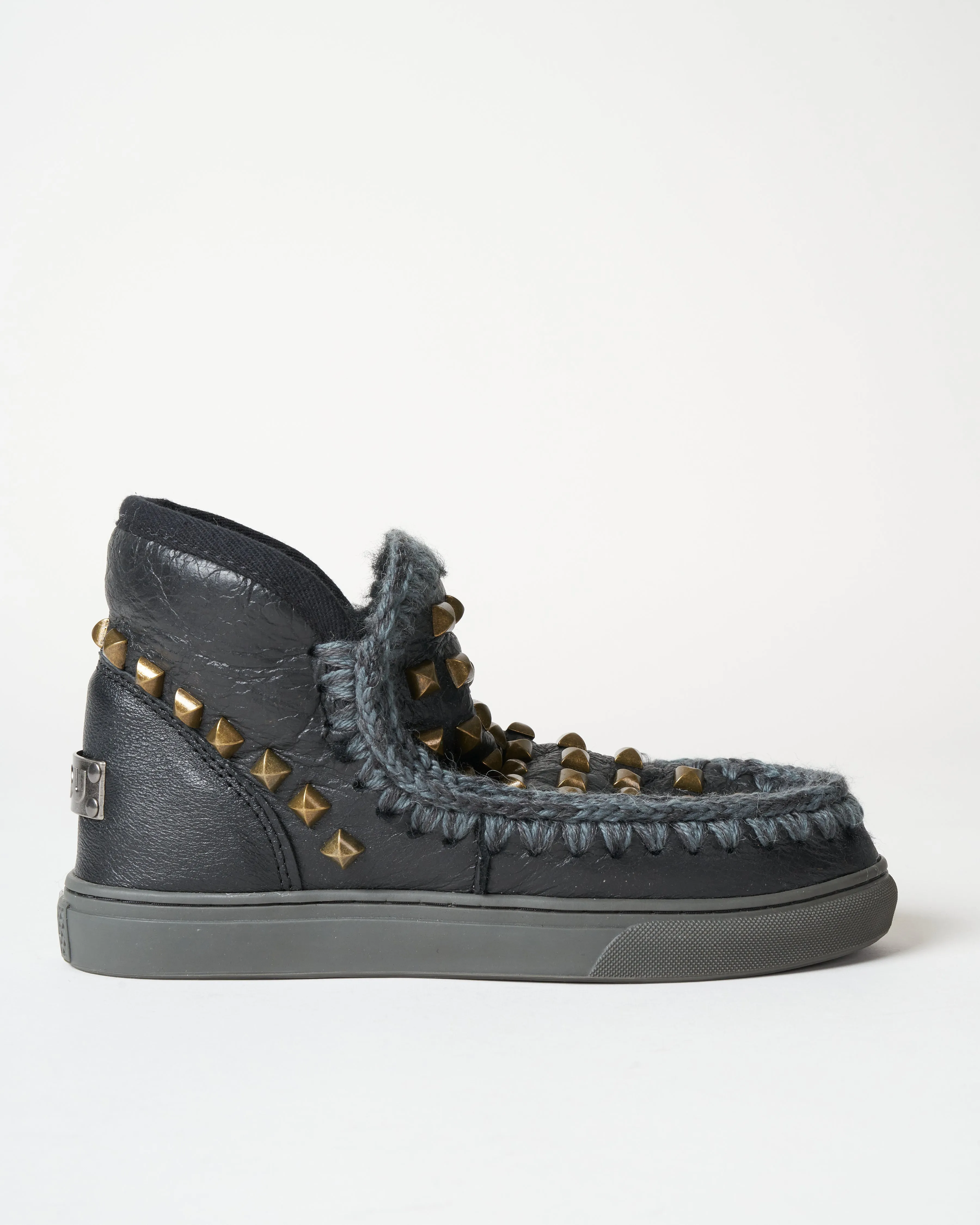 studded eskimo sneaker - black
