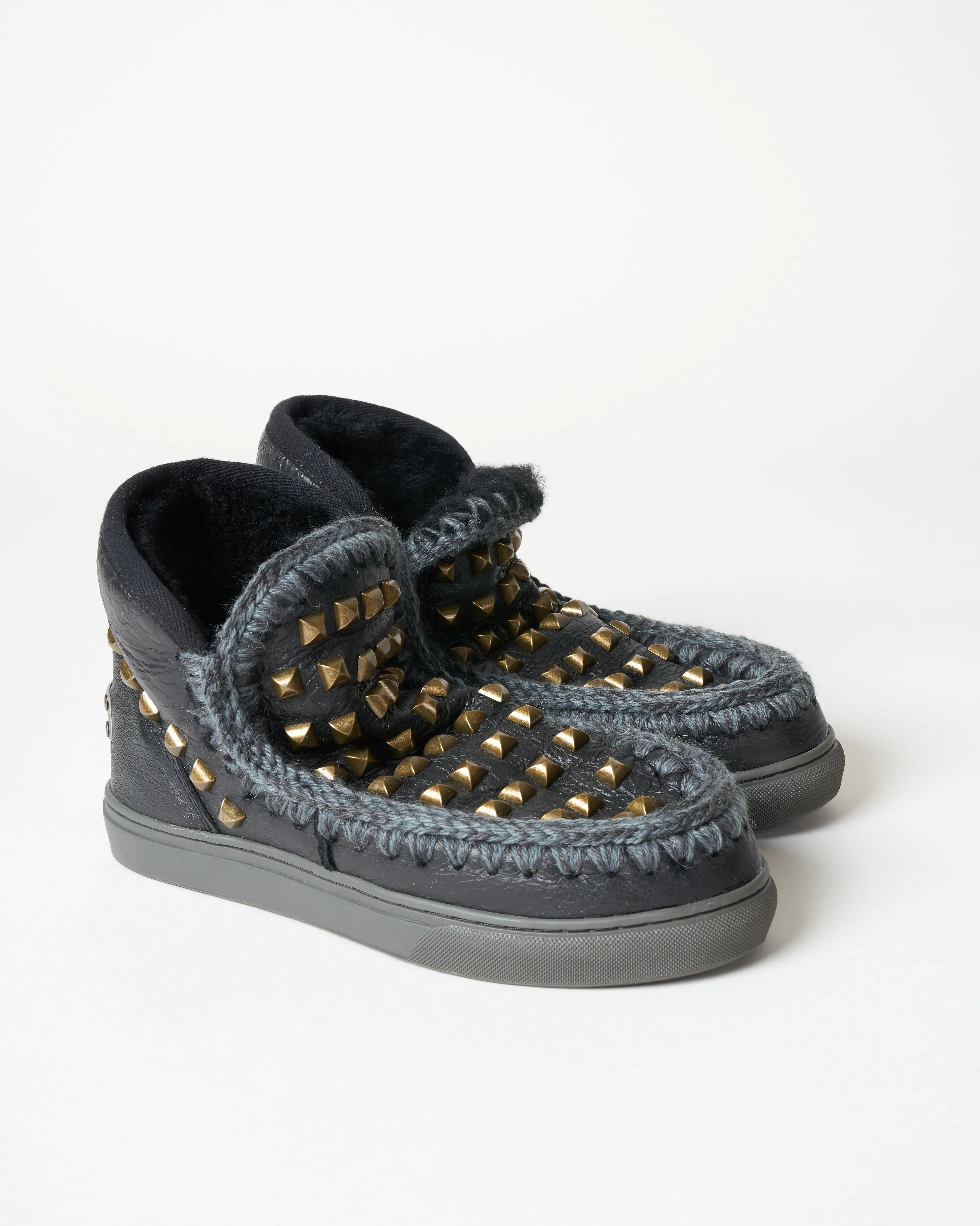 studded eskimo sneaker - black