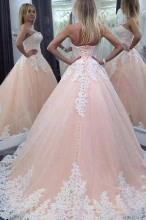 Stunning Floor-Length Sweetheart  Wedding Dress with Appliques, SW117