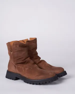 suede upper boot - side zip - lug rubber sole - palio light snuff