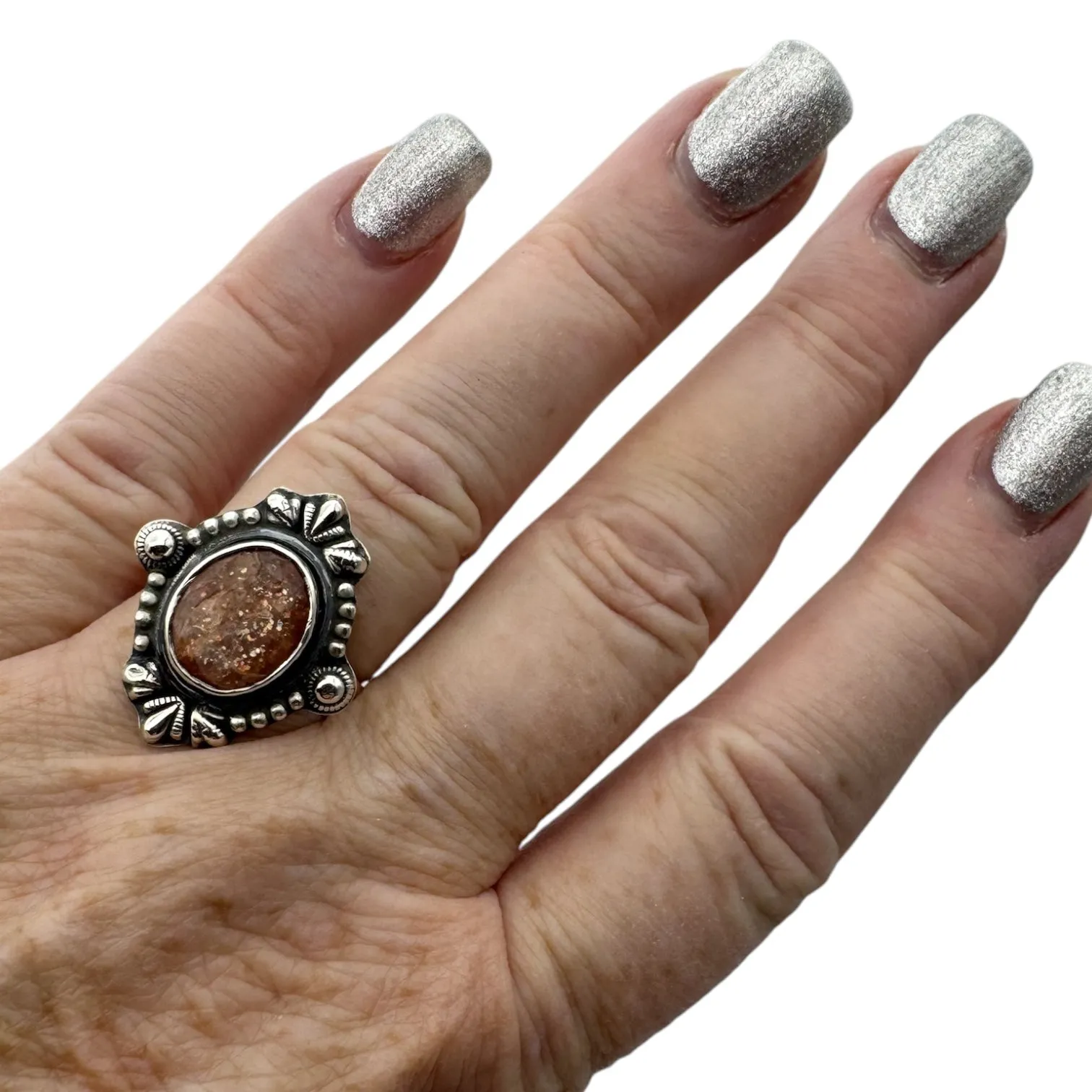 Sunstone Solid 925 Sterling Silver Ring