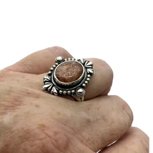 Sunstone Solid 925 Sterling Silver Ring