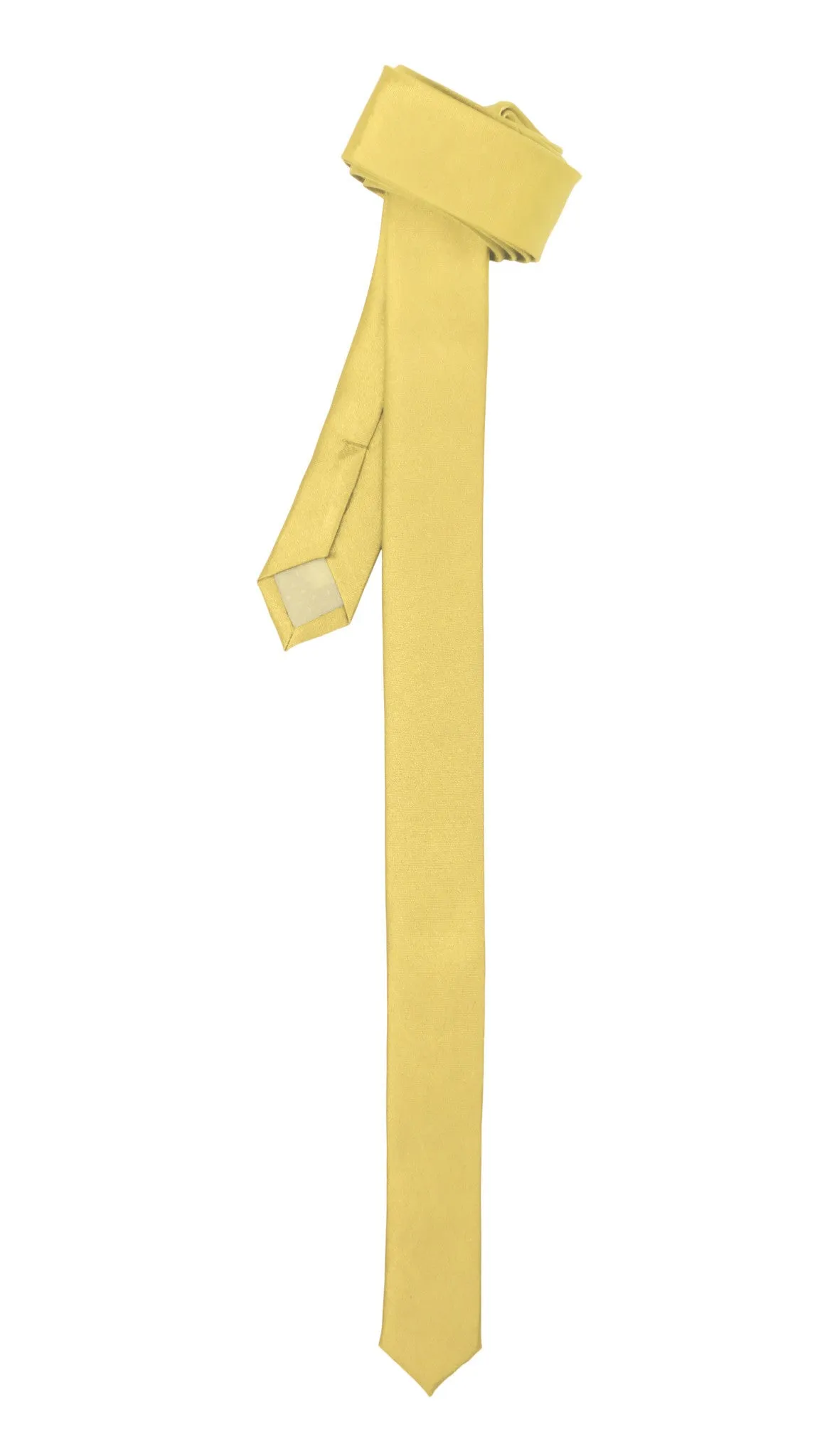 Super Skinny Light Yellow Shiny Slim Tie