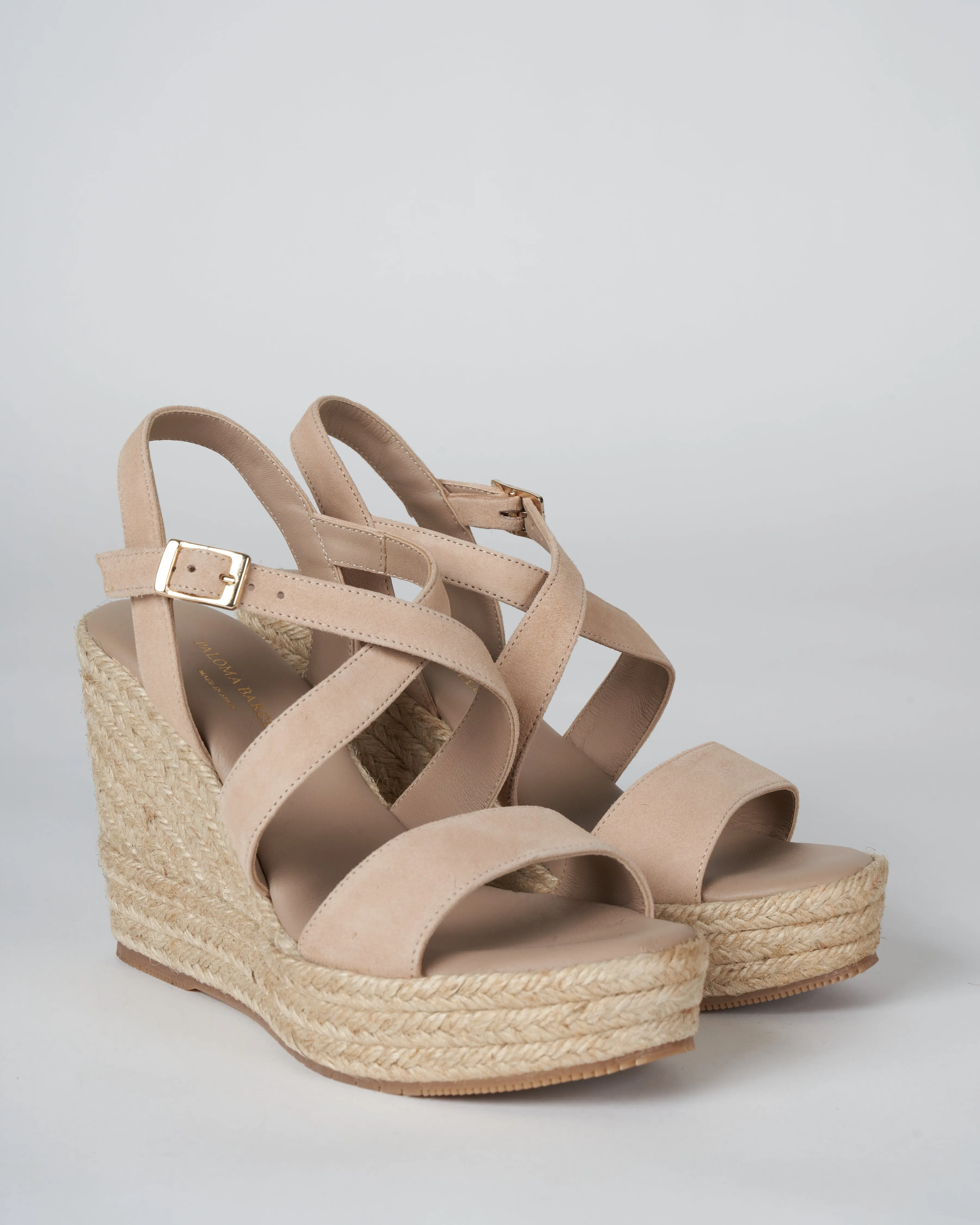 tessa suede wedge - nude