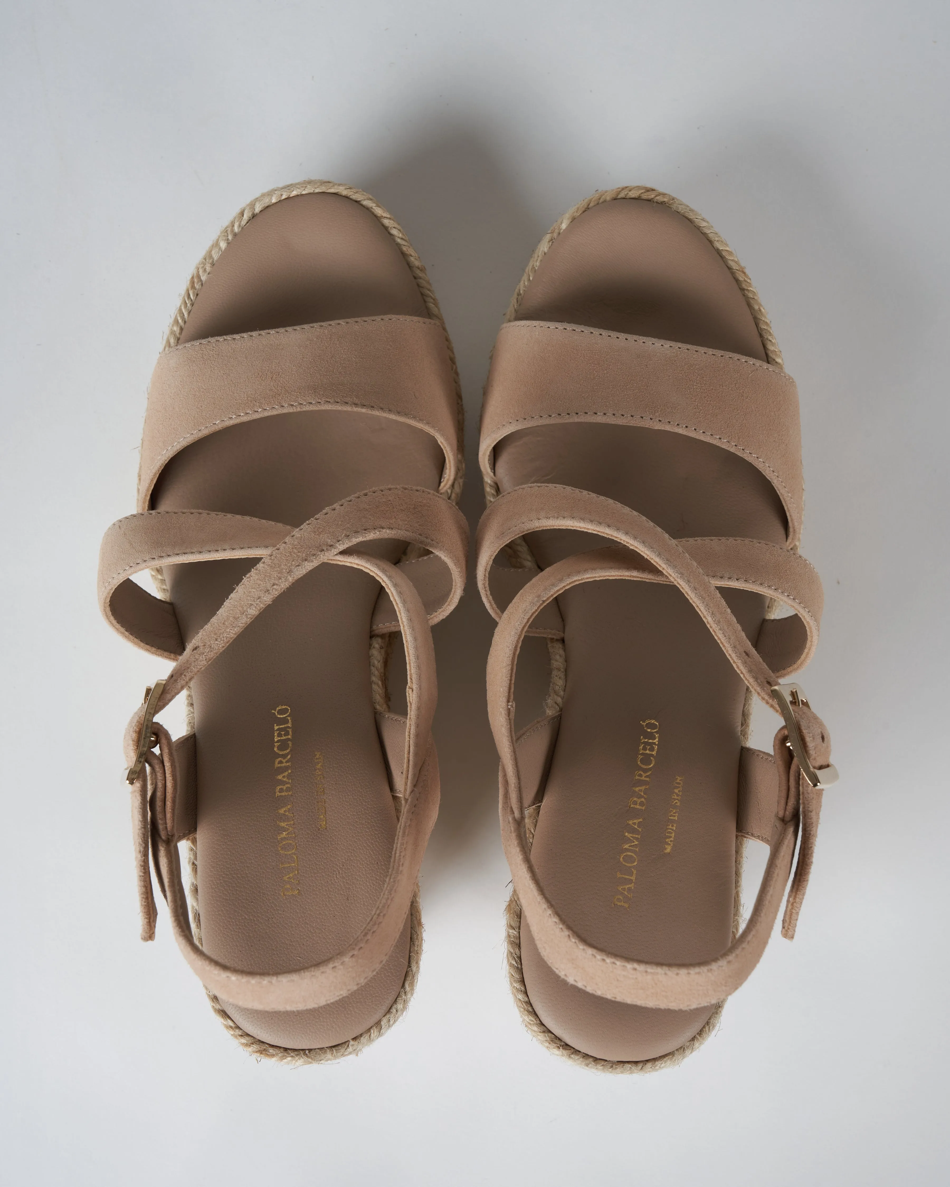 tessa suede wedge - nude