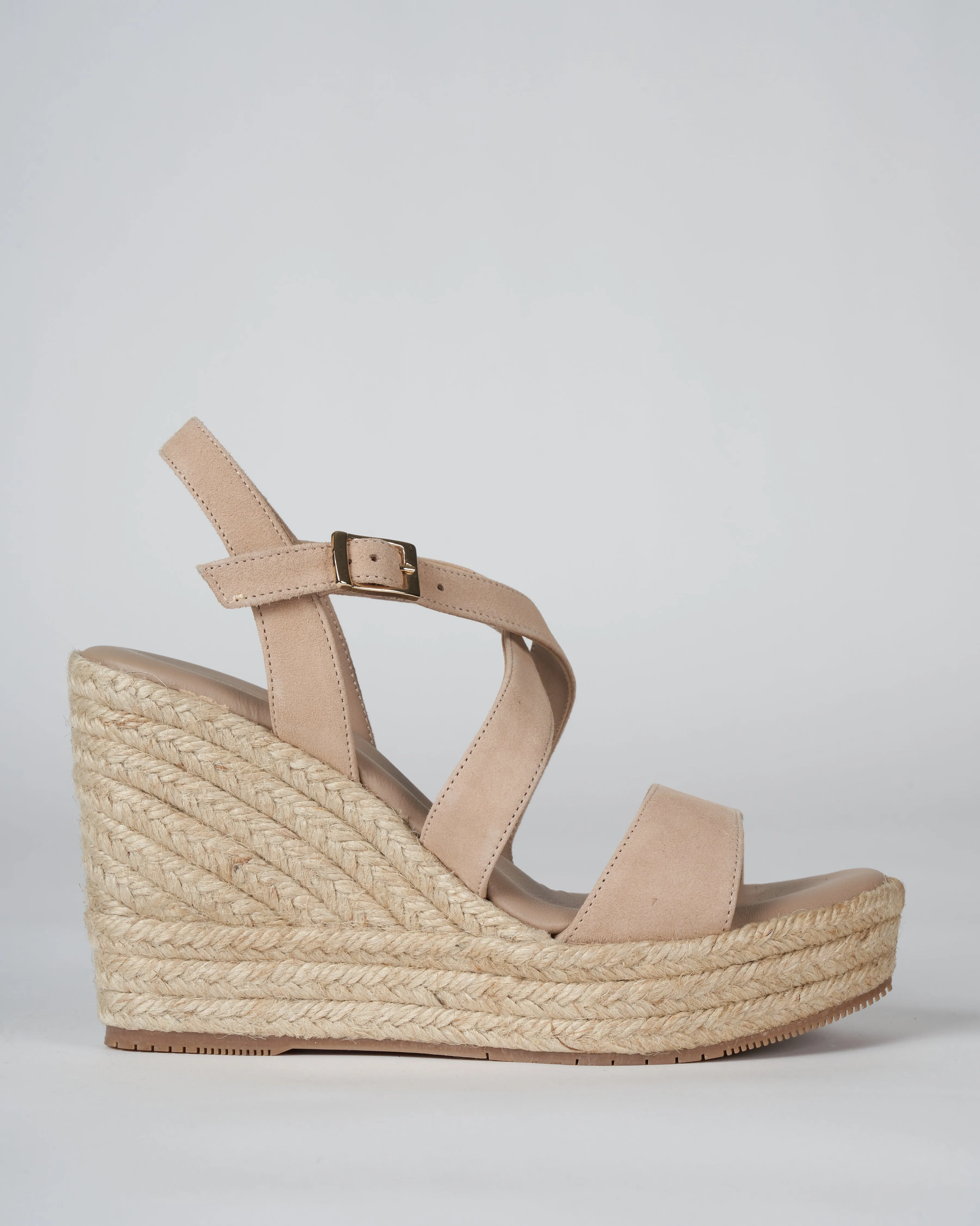 tessa suede wedge - nude