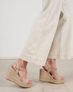 tessa suede wedge - nude