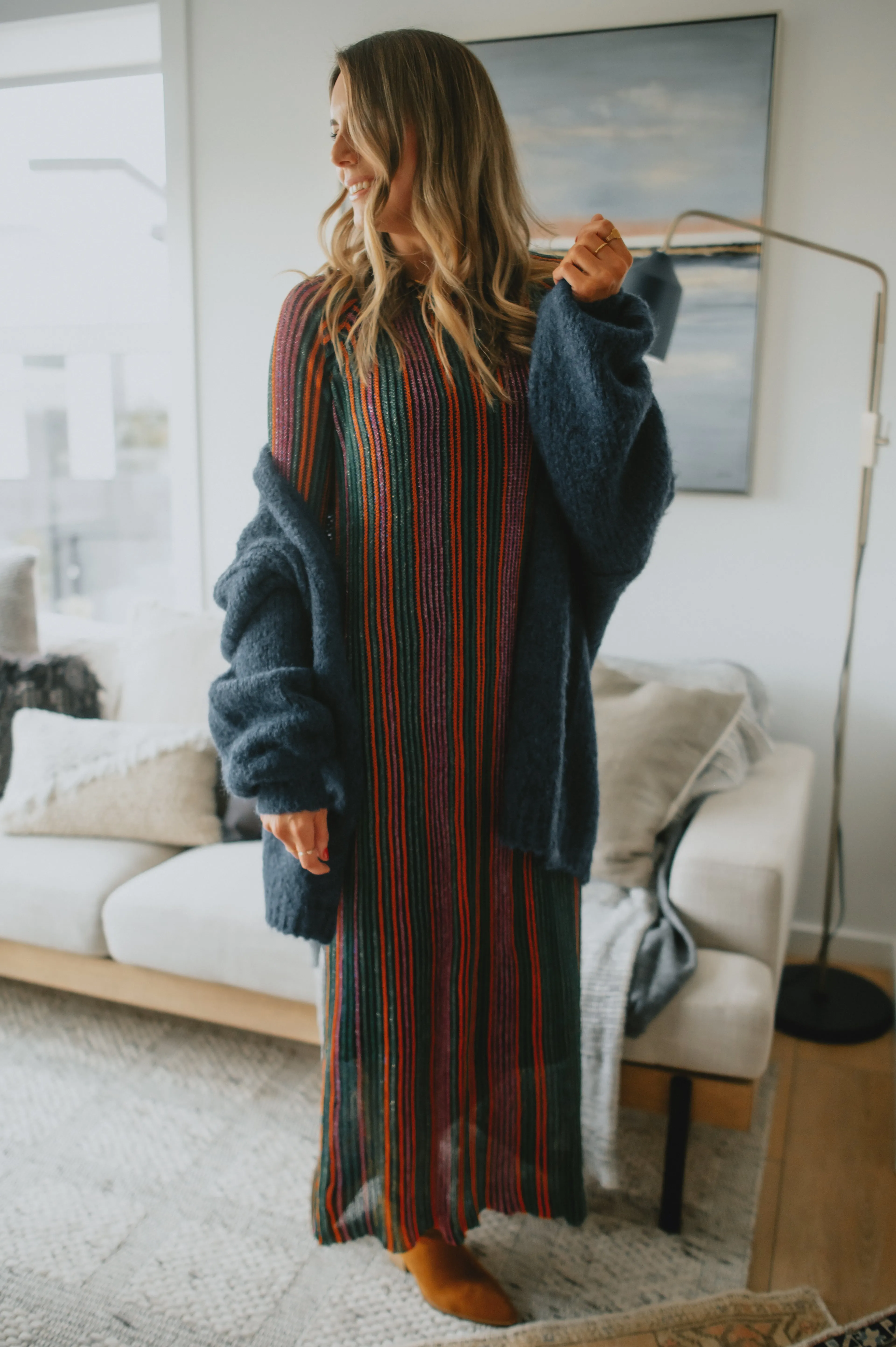 The Marlowe Cardigan x The Blush Home - Oxford Blue - PLUS