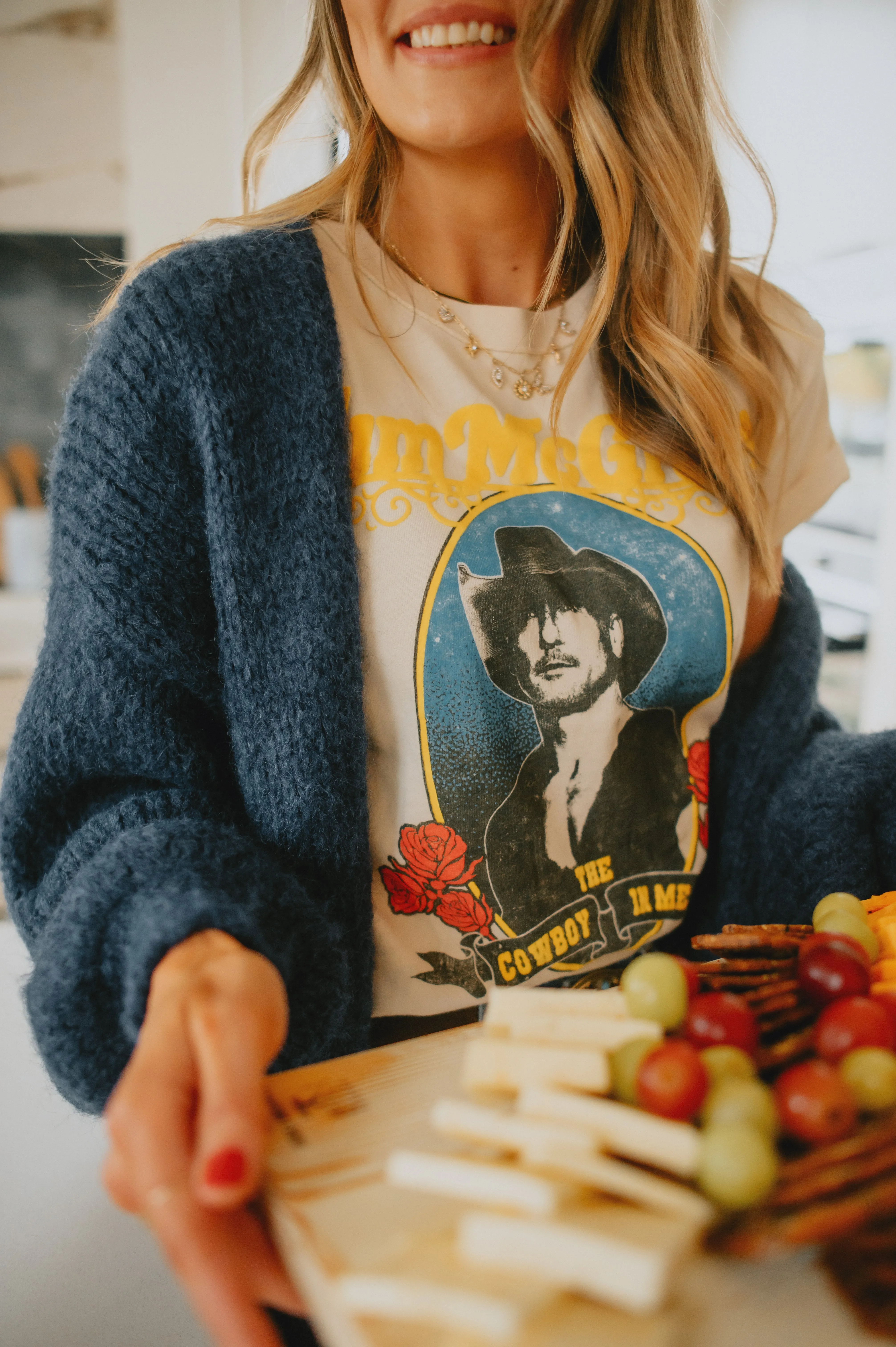 The Marlowe Cardigan x The Blush Home - Oxford Blue - PLUS