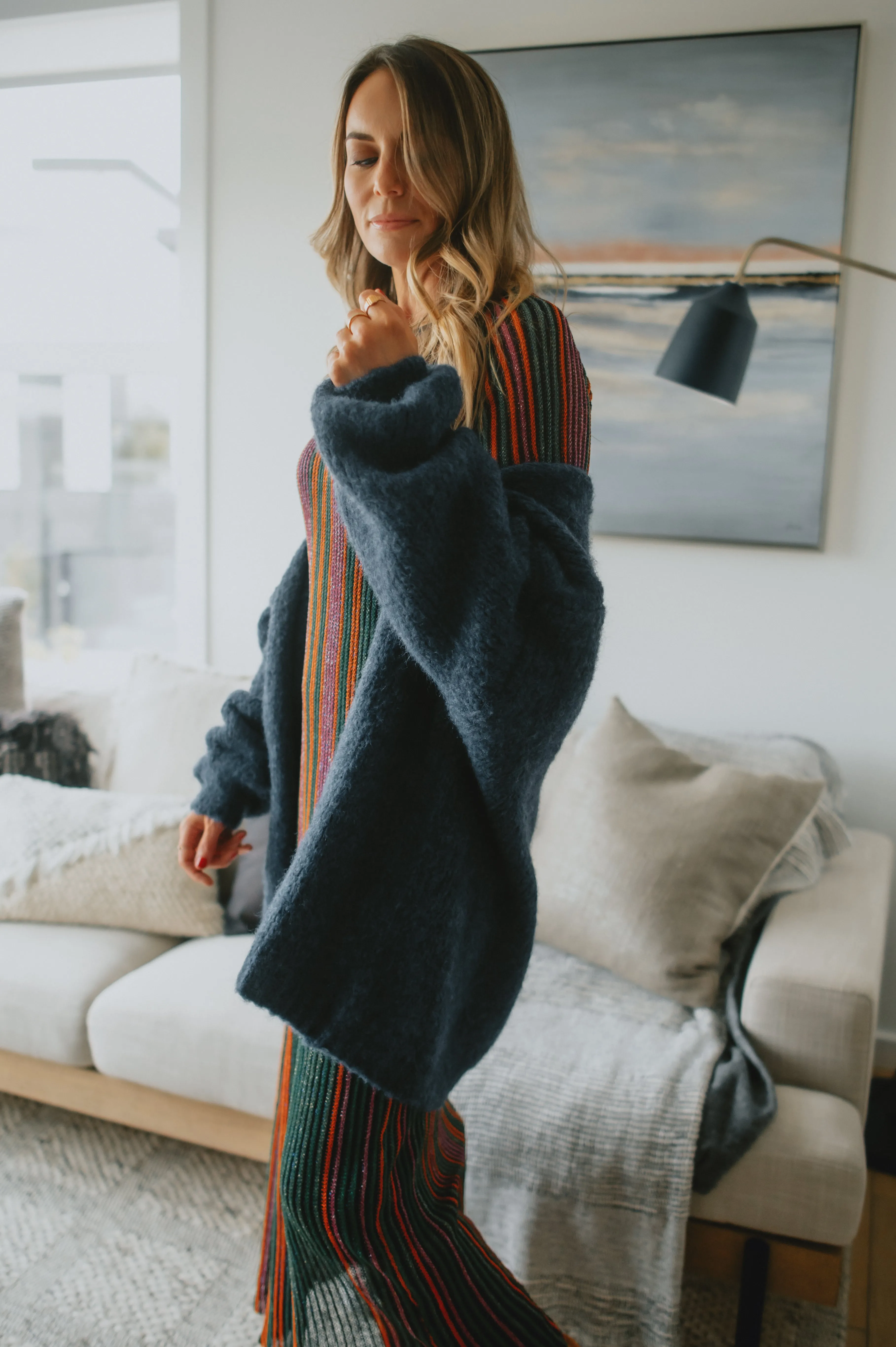 The Marlowe Cardigan x The Blush Home - Oxford Blue - PLUS