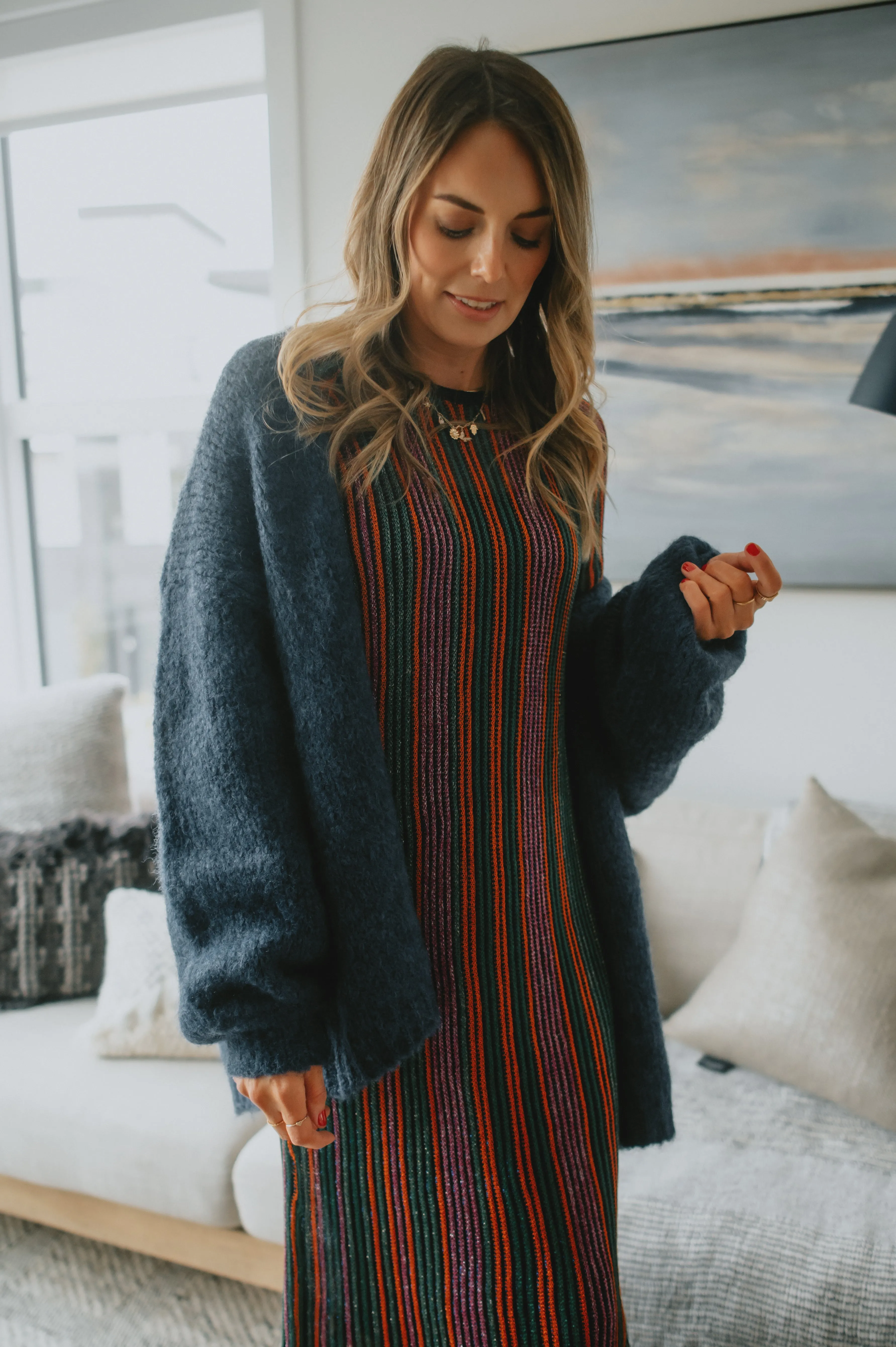 The Marlowe Cardigan x The Blush Home - Oxford Blue - PLUS