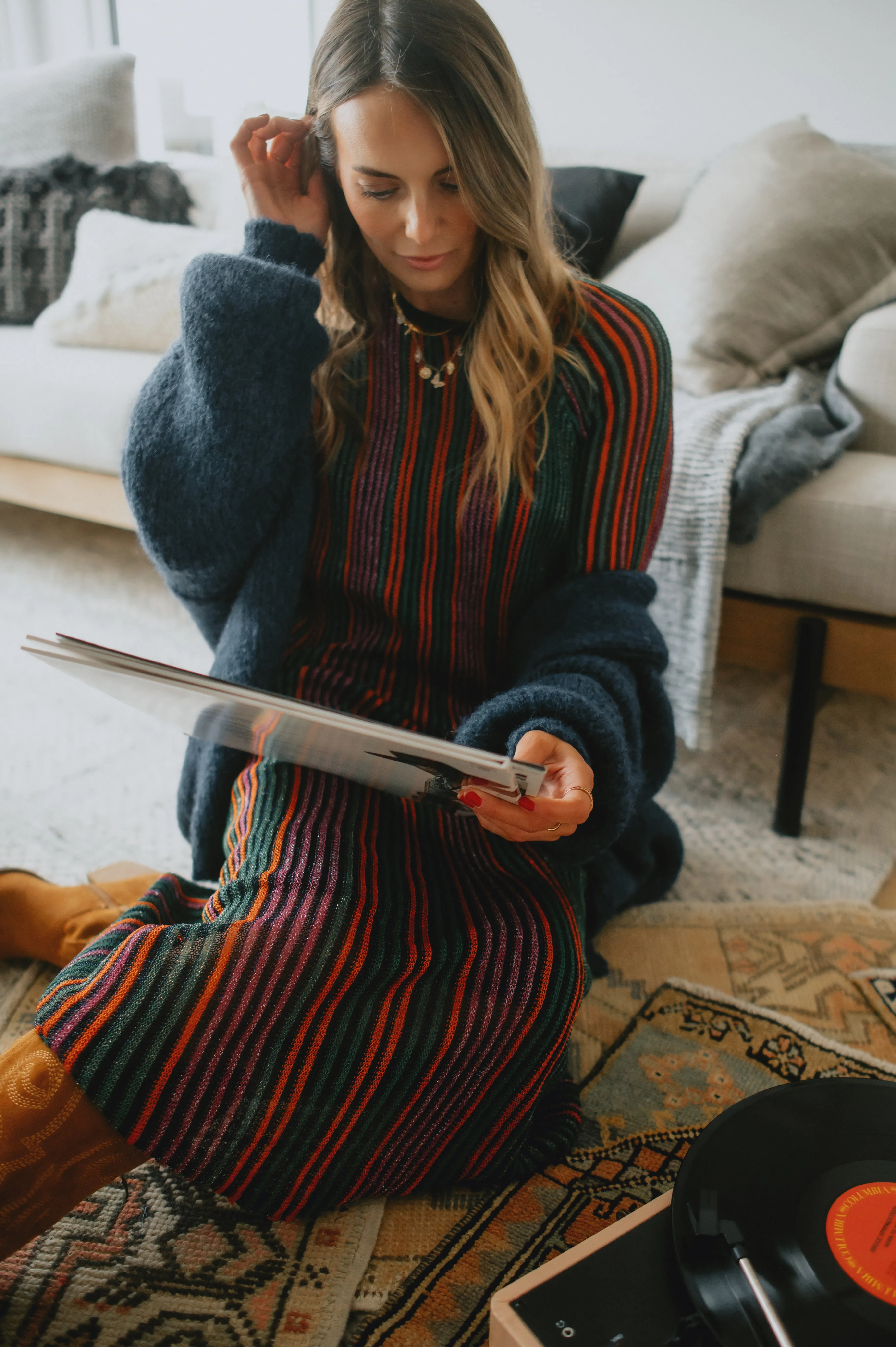 The Marlowe Cardigan x The Blush Home - Oxford Blue - PLUS