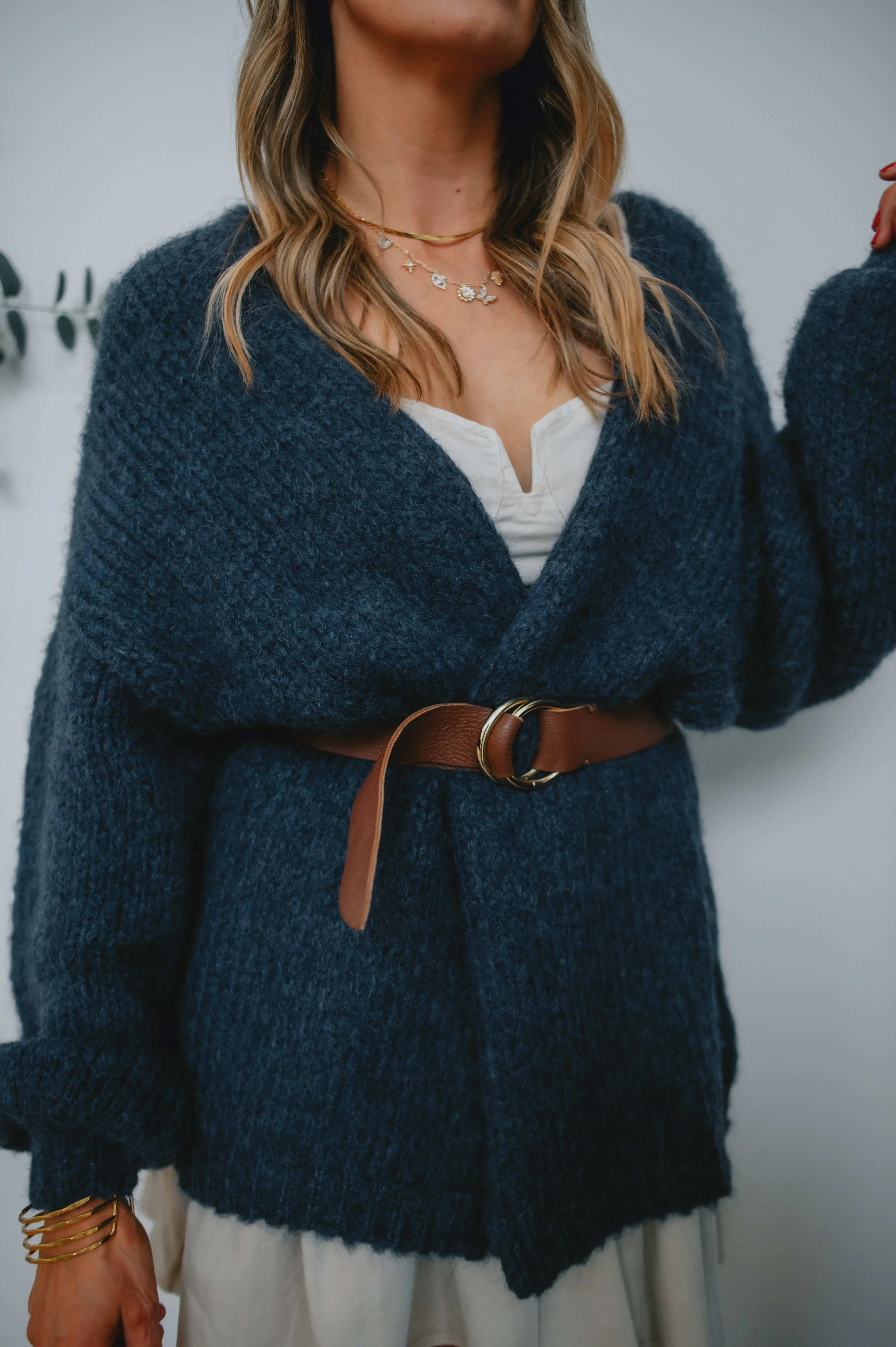 The Marlowe Cardigan x The Blush Home - Oxford Blue - PLUS