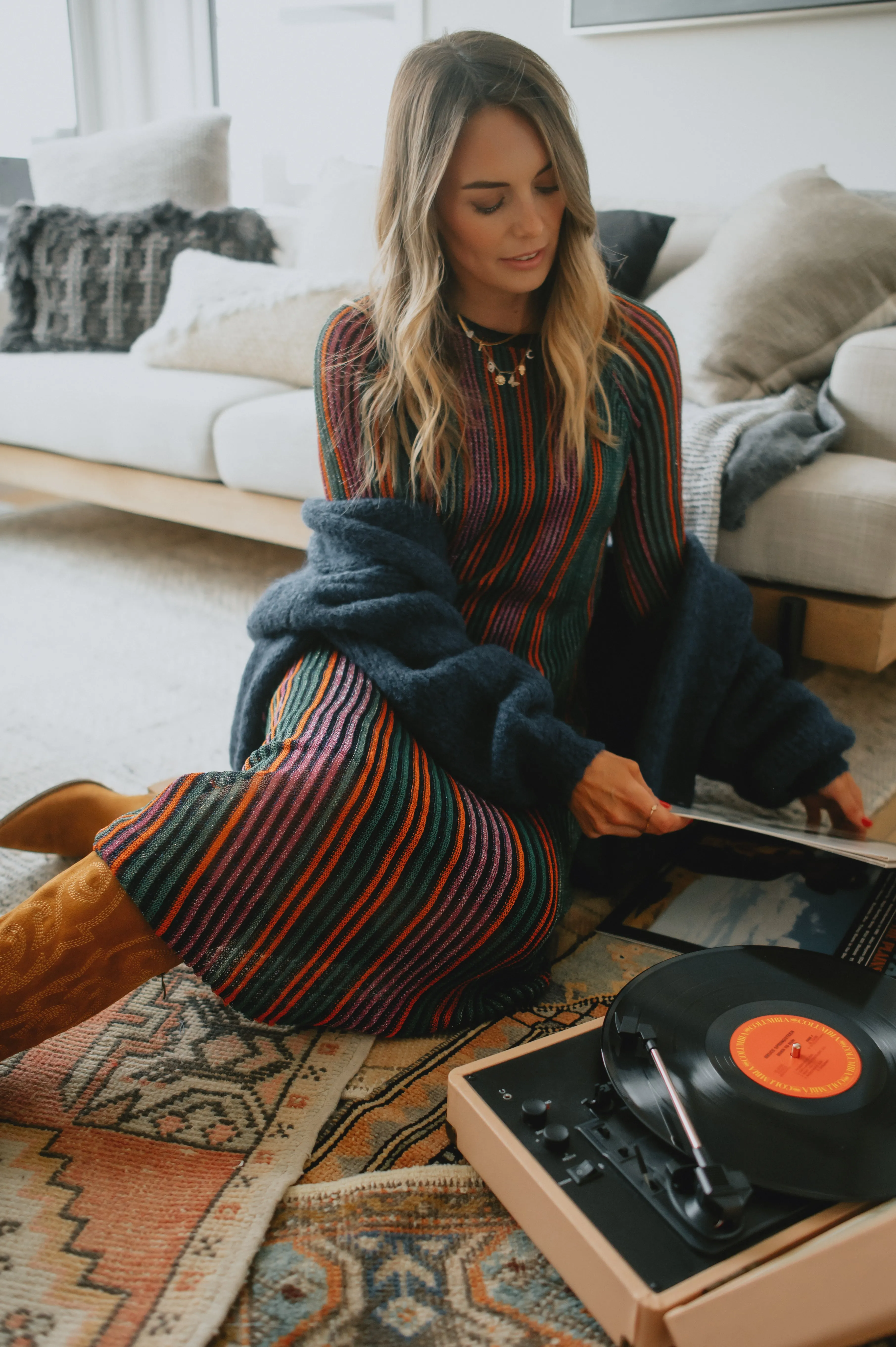 The Marlowe Cardigan x The Blush Home - Oxford Blue - PLUS