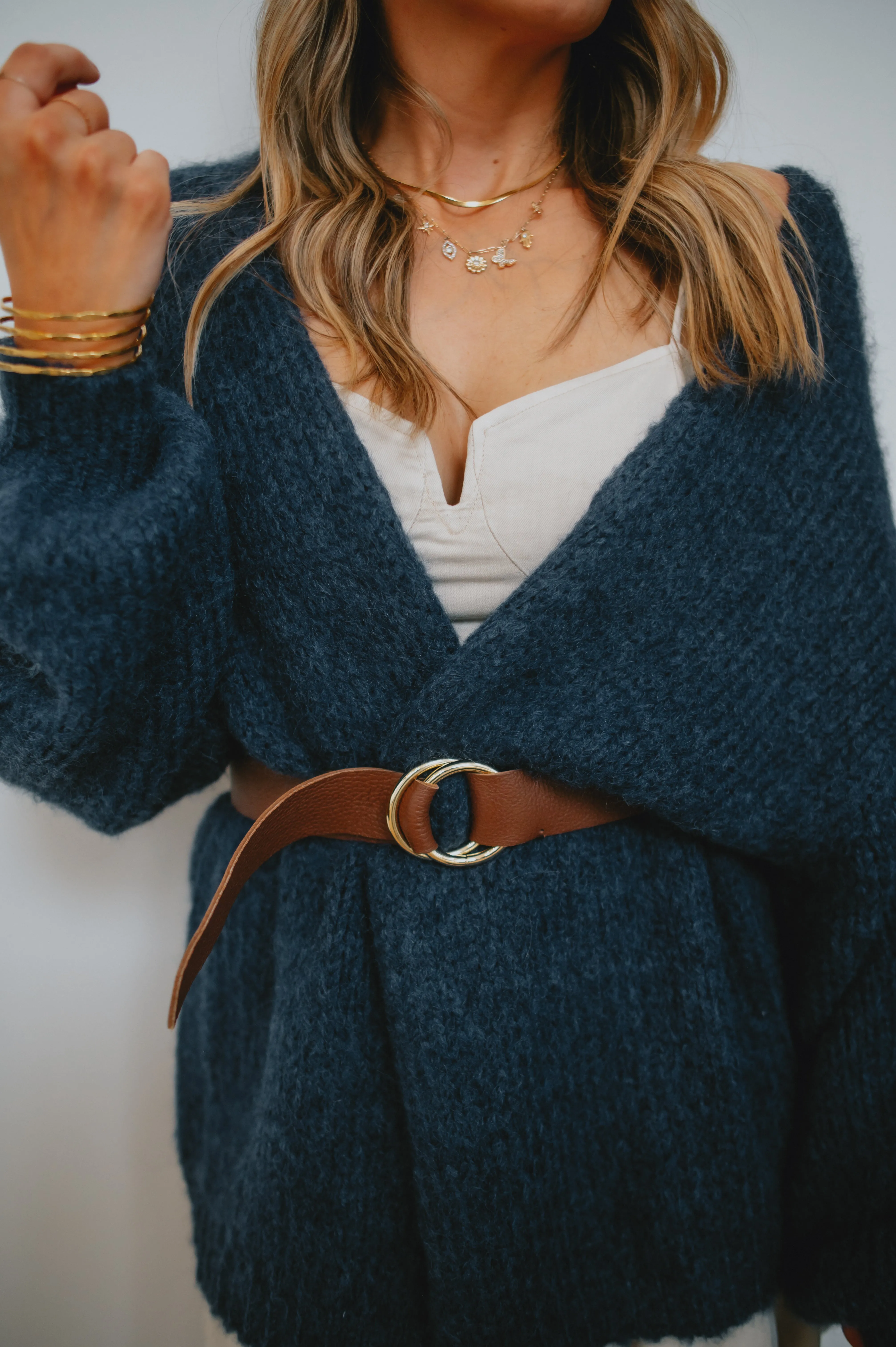 The Marlowe Cardigan x The Blush Home - Oxford Blue - PLUS