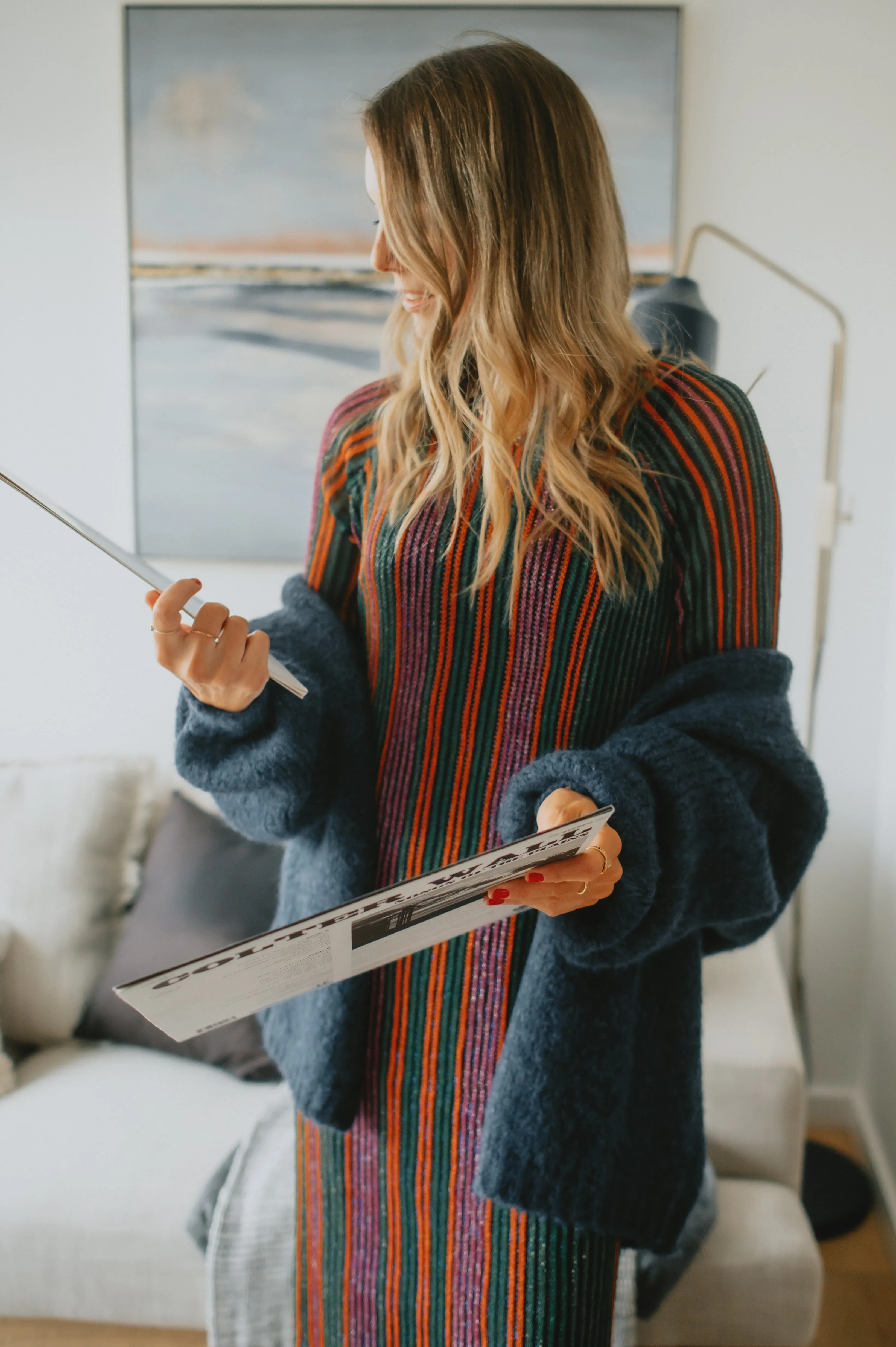 The Marlowe Cardigan x The Blush Home - Oxford Blue - PLUS